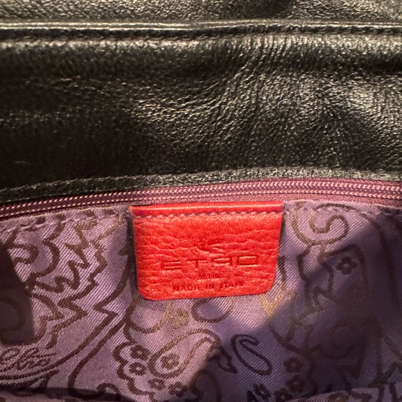 Etro Black Suede and Leather Shoulder Purse - Picture 10 of 16